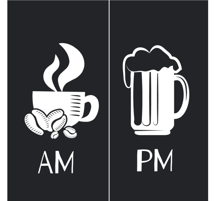 杯垫 残疾 早晨咖啡 晚间啤酒 - TenStickers