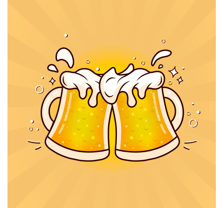 杯垫 啤酒垫 与啤酒杯一起干杯 - TenStickers