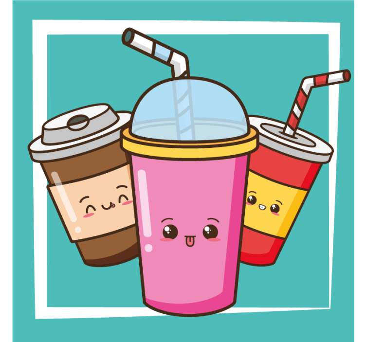 杯垫 怪物 俏皮饮品角色 - TenStickers