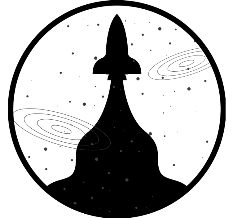 杯垫 怪物 火箭轮廓与星星 - TenStickers