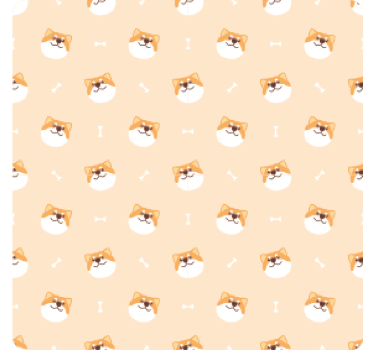 杯垫现代设计欢快狗狗脸谱样式 - TenStickers