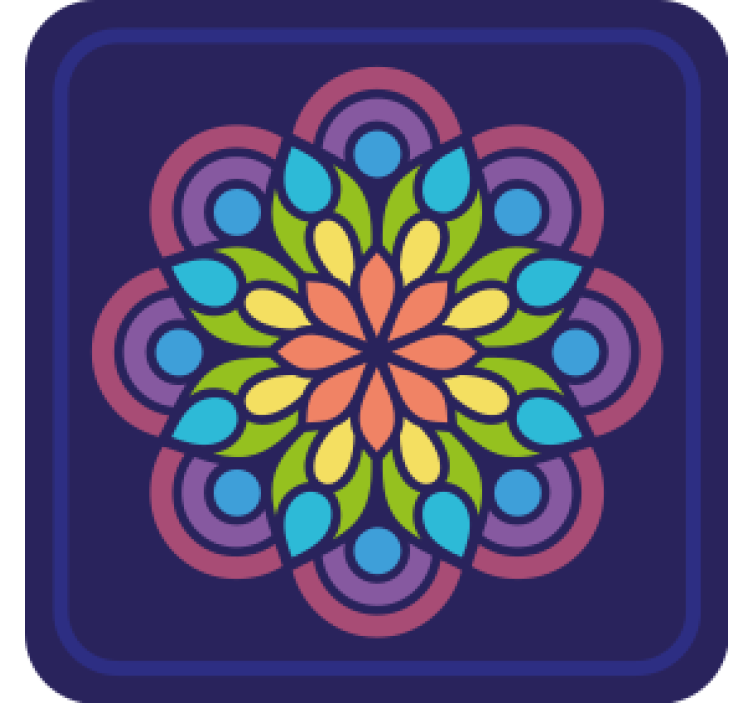 杯垫纹理与多彩花卉图案相结合 - TenStickers