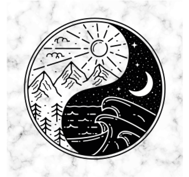杯垫 怪物 山与波的对比 - TenStickers