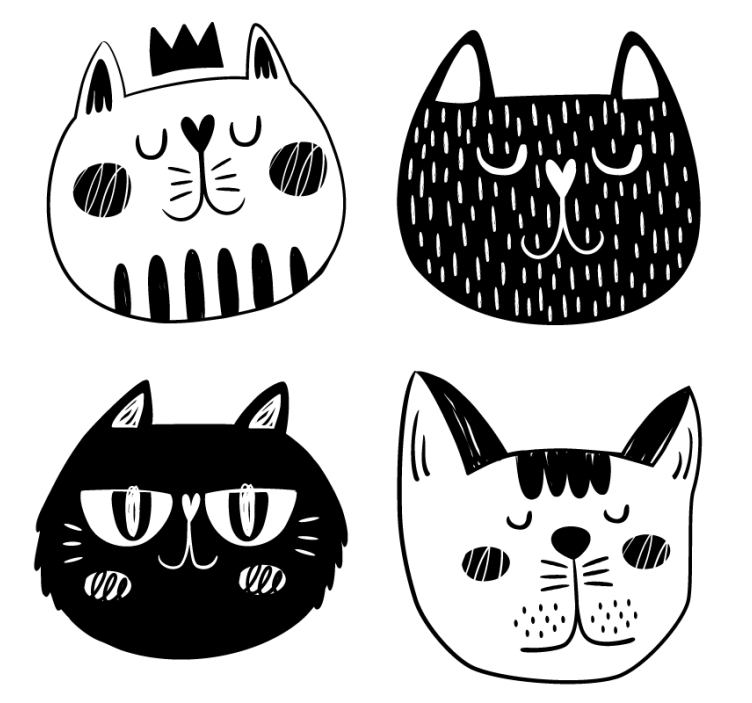 杯垫 怪物 趣味猫咪插画 - TenStickers