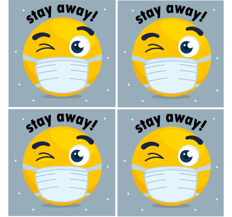 其他杯垫眨眼表情包佩戴口罩 - TenStickers