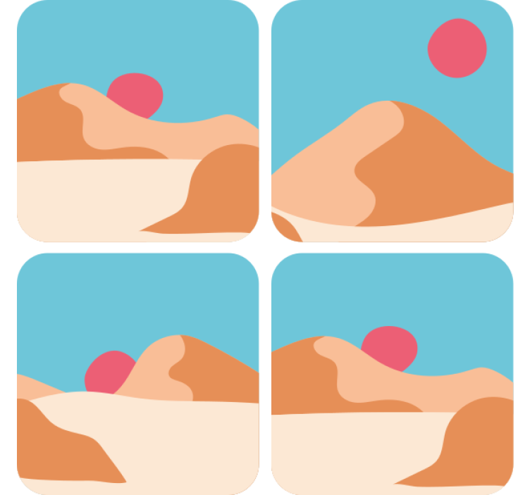 杯垫现代设计沙漠风景艺术化 - TenStickers