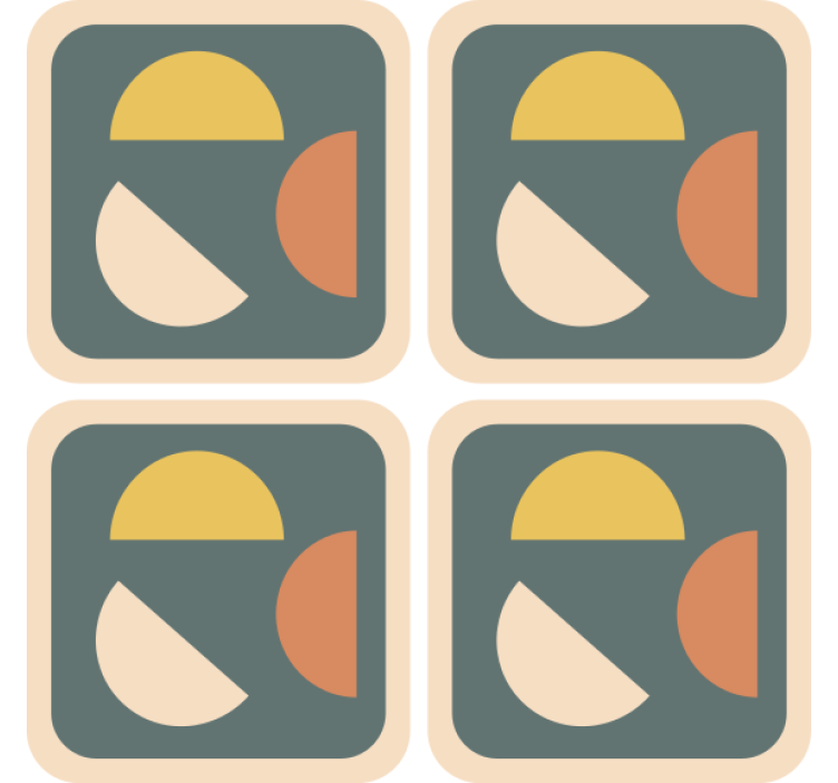 杯垫 怪物 几何彩色形状 - TenStickers