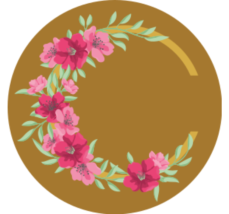 杯垫 啤酒垫 花卉圆形设计 - TenStickers