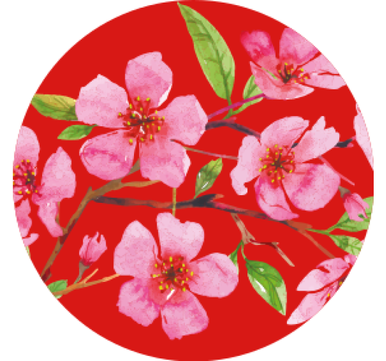 杯垫纹理花卉粉色绽放 - TenStickers