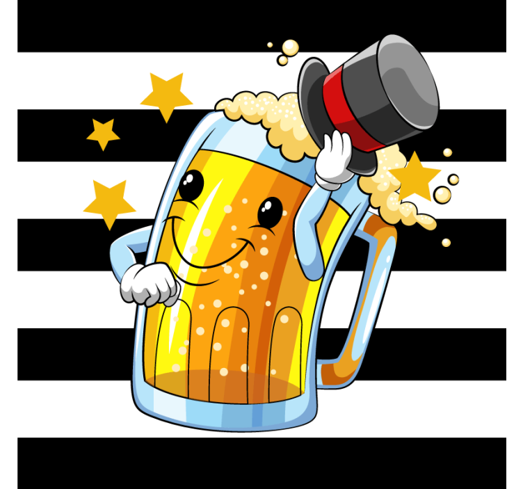 杯垫 啤酒垫 欢乐啤酒杯吉祥物 - TenStickers