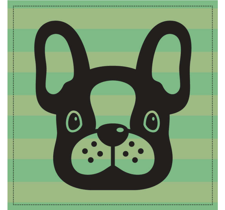 杯垫现代设计法斗犬面孔 - TenStickers