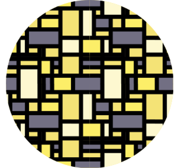 杯垫纹理几何黄灰色图案 - TenStickers
