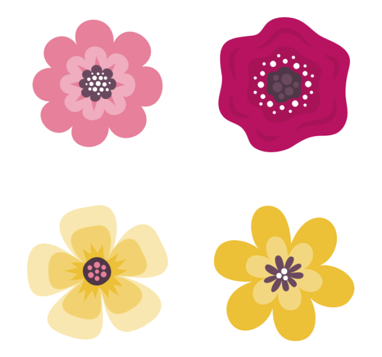 杯垫 怪物 鲜艳花卉图案 - TenStickers