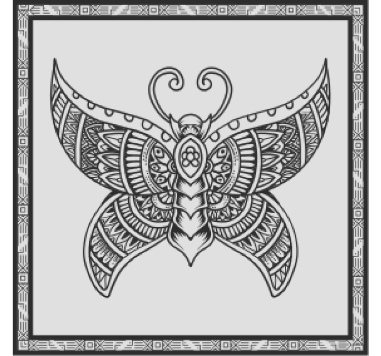 复古杯垫精美蝴蝶图案 - TenStickers