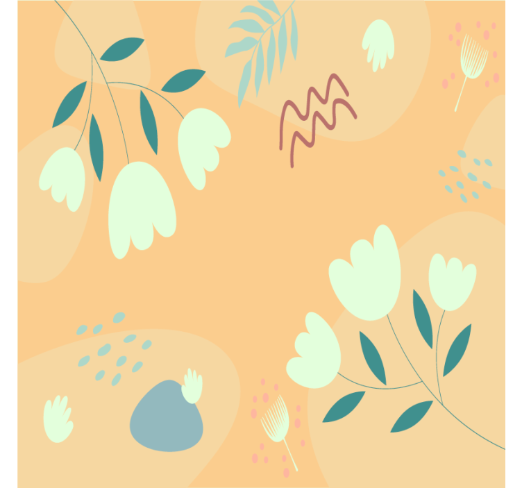 杯垫现代设计花卉极简图案 - TenStickers