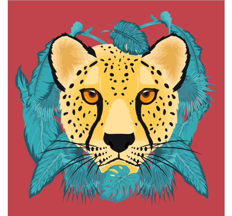 杯垫 怪物 风格化猎豹插图 - TenStickers
