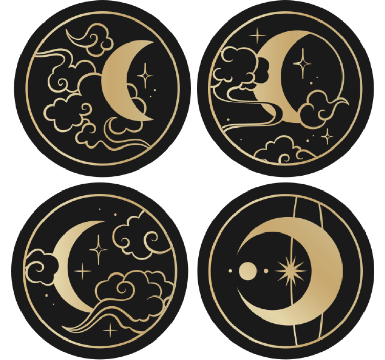 杯垫 怪物 天体月亮图案 - TenStickers