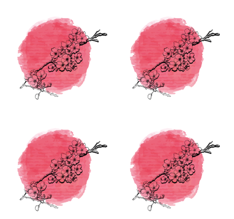 杯垫纹理粉色花卉轮廓 - TenStickers