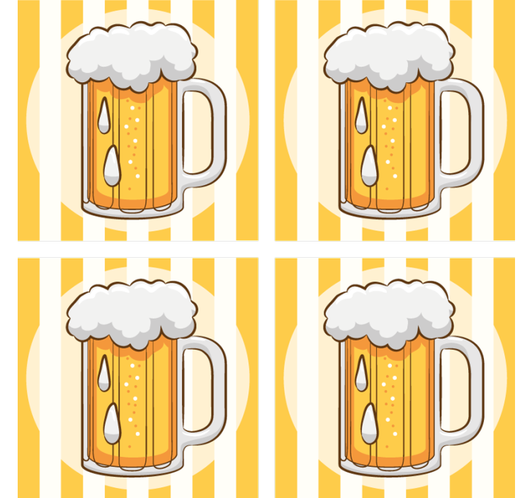 杯垫 啤酒垫 插图啤酒杯 - TenStickers