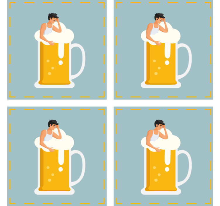杯垫 啤酒垫 轻松啤酒杯插图 - TenStickers