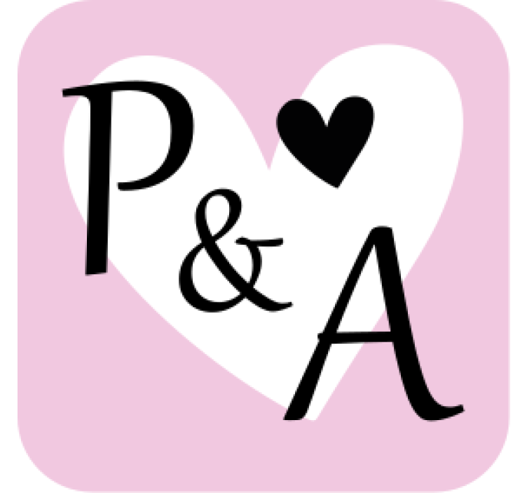 杯垫 婚礼 心形图案首字母 - TenStickers