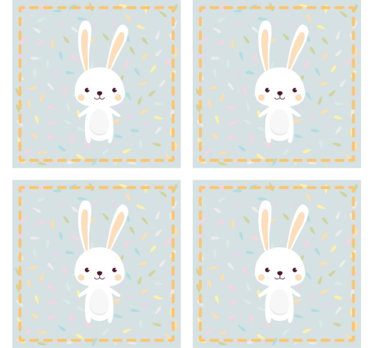 杯垫 怪物 可爱兔子角色 - TenStickers