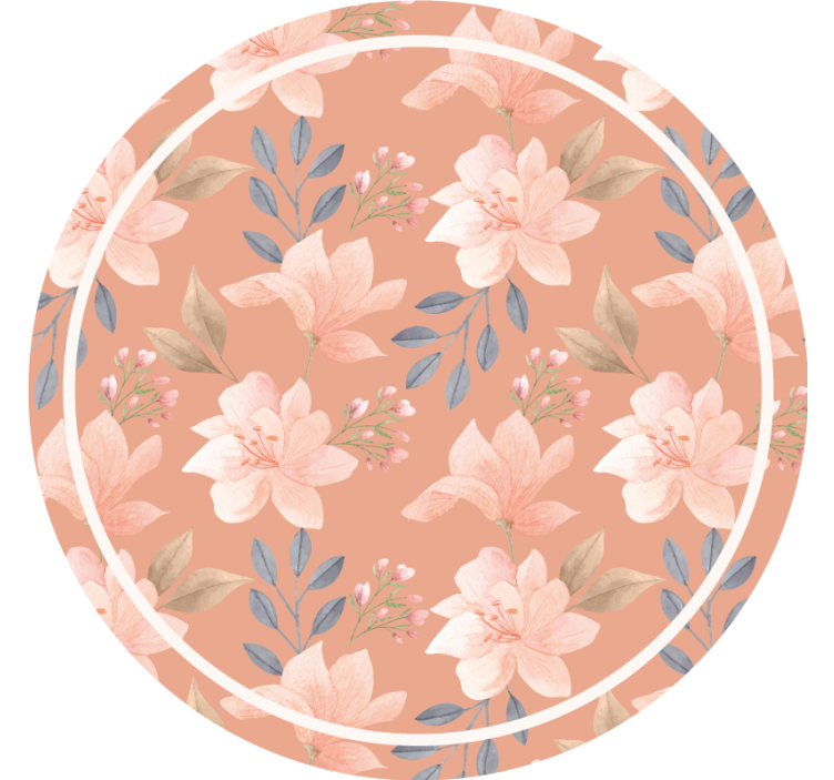 杯垫现代设计花卉图案与叶子 - TenStickers
