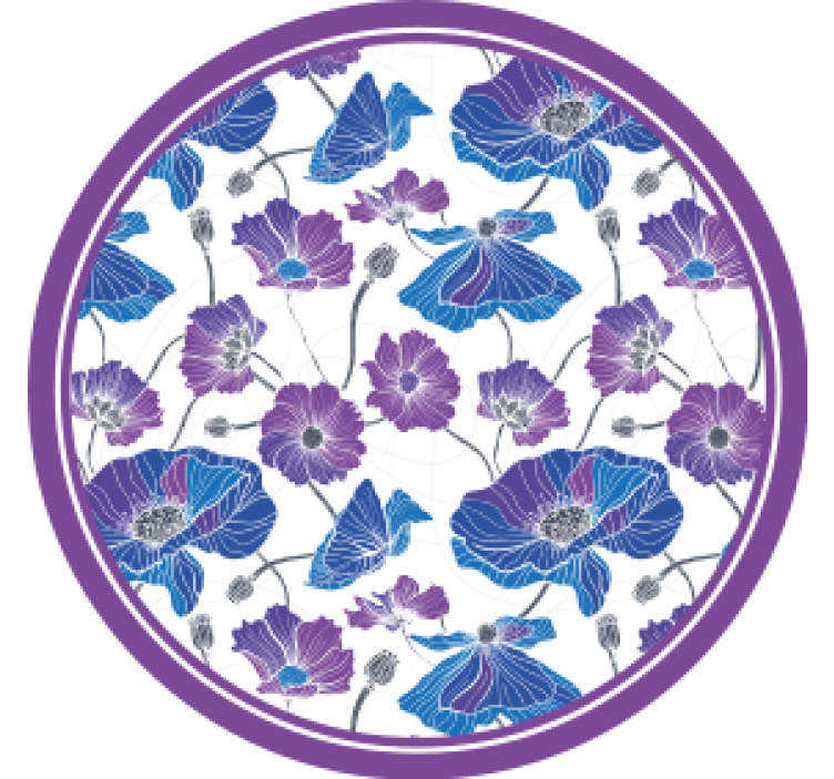 杯垫现代设计紫色花卉图案装饰 - TenStickers