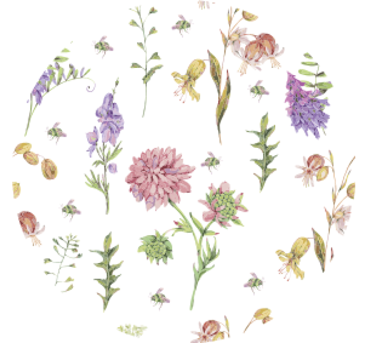 杯垫纹理与花卉图案装饰相结合 - TenStickers
