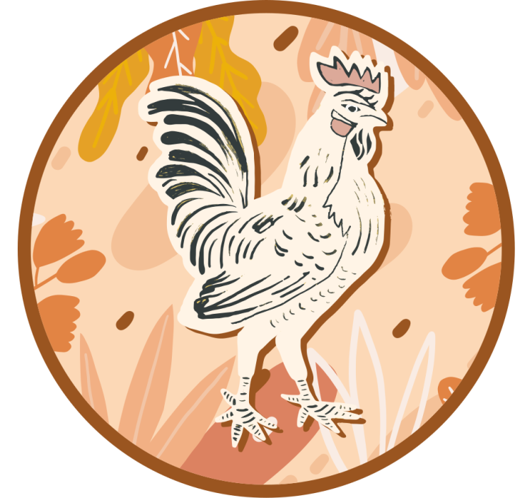 杯垫 怪物 风格化公鸡插图 - TenStickers