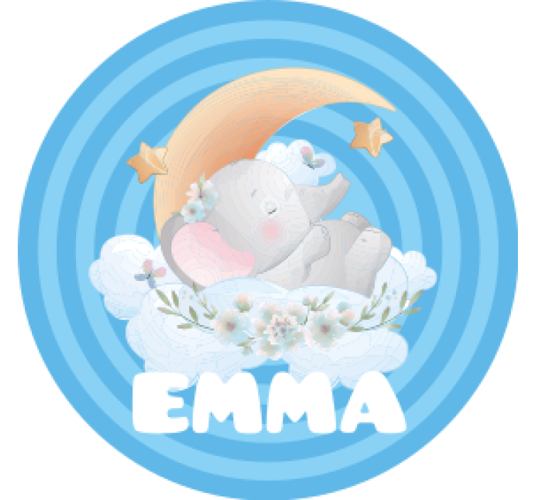 定制杯垫大象月亮星星 - TenStickers