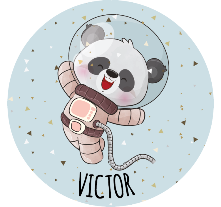 复古杯垫快乐宇航员熊猫 - TenStickers