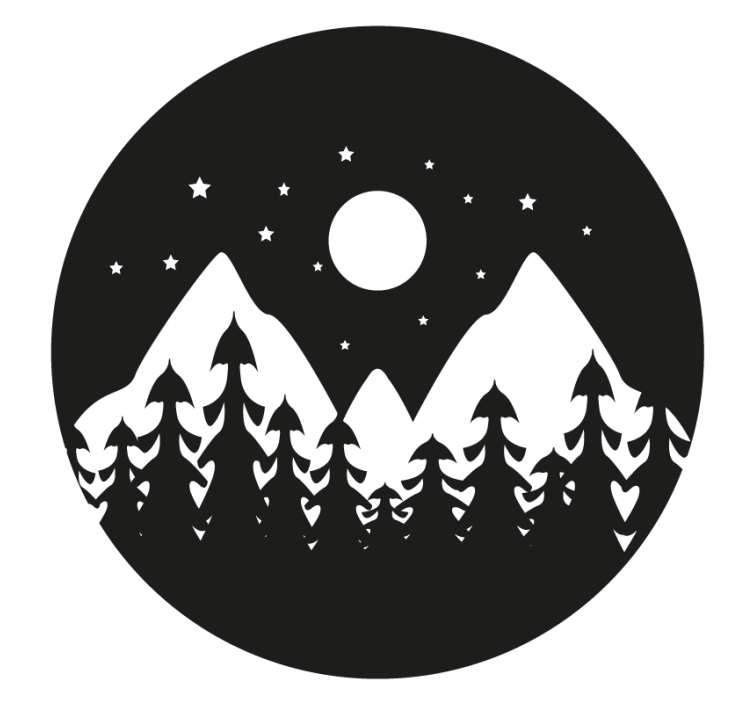 杯垫纹理山夜风景 - TenStickers