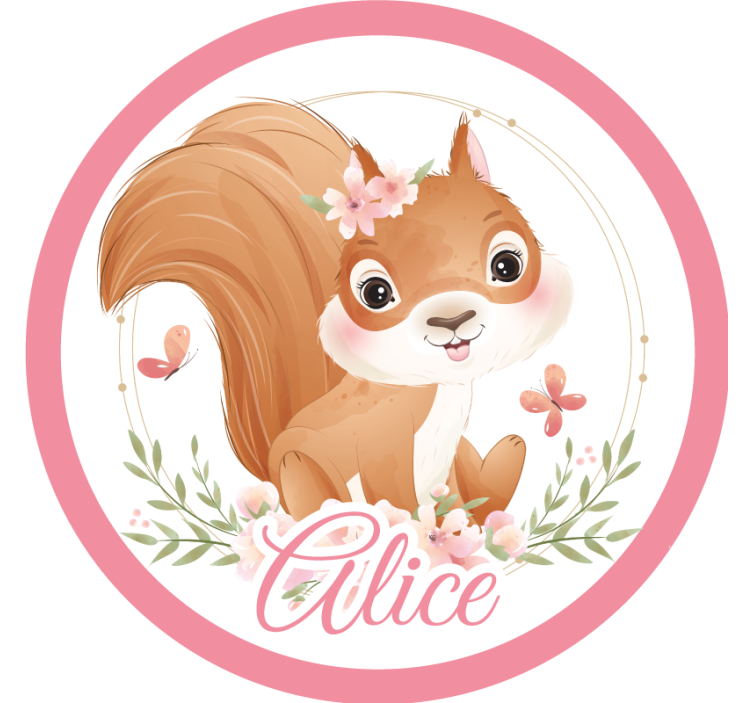 定制杯垫可爱松鼠插图 - TenStickers