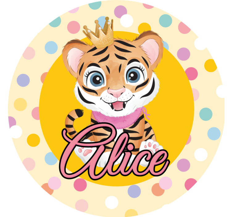 定制杯垫 皇冠老虎角色 - TenStickers