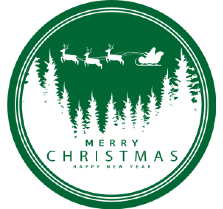 圣诞杯垫欢庆圣诞老人雪橇场景 - TenStickers