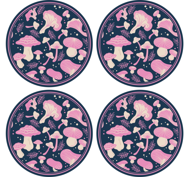 杯垫 怪物 幻想蘑菇图案 - TenStickers