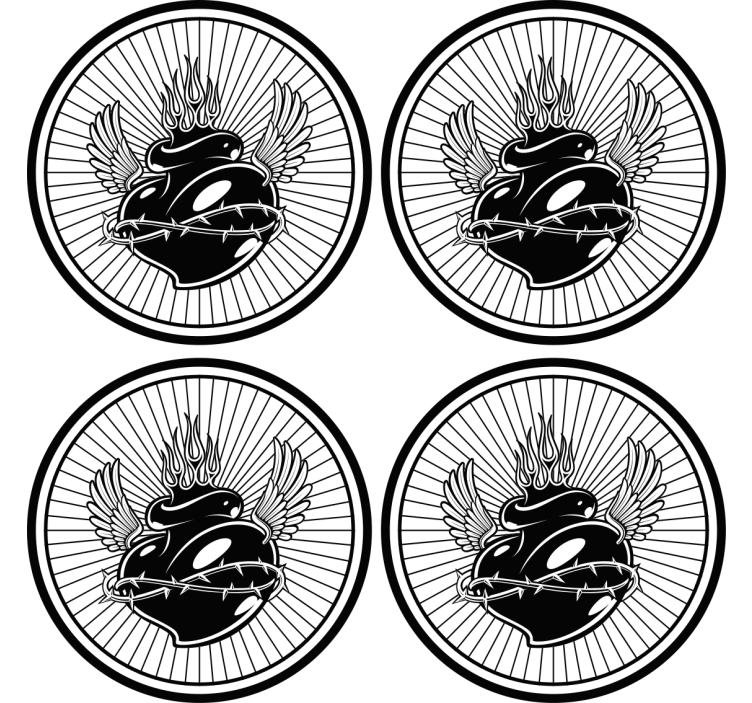 杯垫 怪物 带刺的翼心 - TenStickers