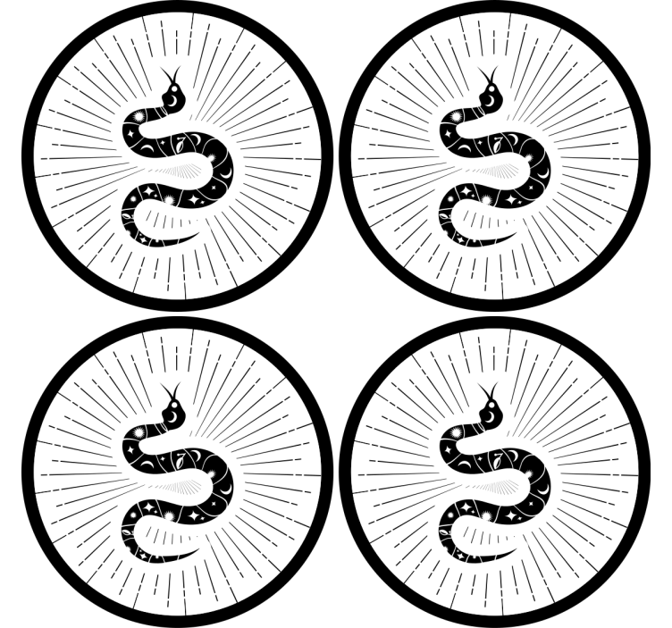 杯垫 怪物 抽象蛇纹图案 - TenStickers