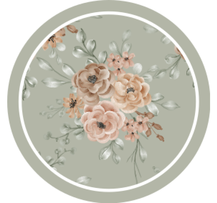 杯垫现代设计花卉优雅图案 - TenStickers