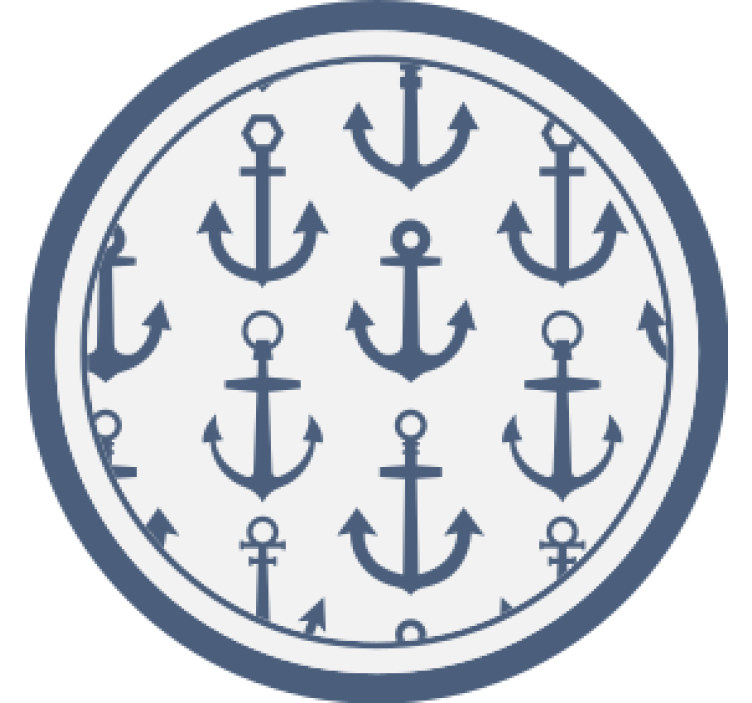 杯垫纹理与海洋锚图案相结合 - TenStickers
