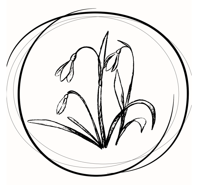 杯垫纹理优雅花卉素描 - TenStickers