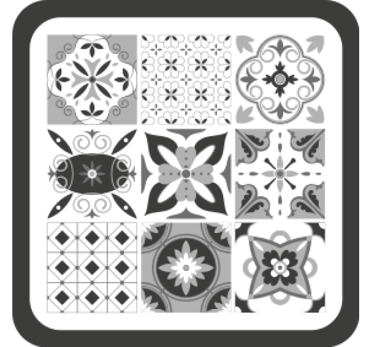 杯垫纹理与几何花卉图案相结合 - TenStickers