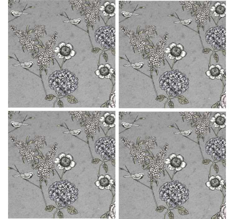 杯垫纹理与花卉纹理背景相结合 - TenStickers