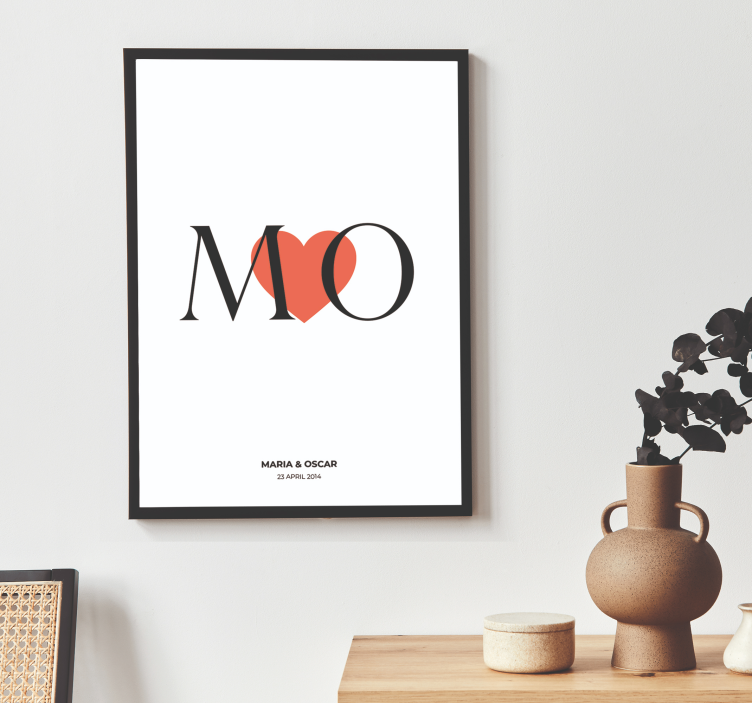 首字母定制爱情可定制海报 - TenStickers