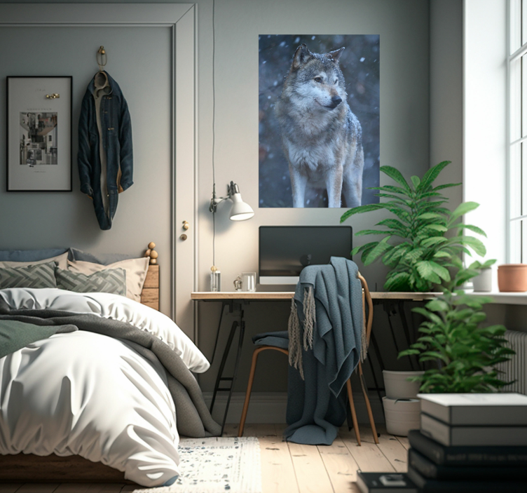 雪地狼动物海报 - TenStickers