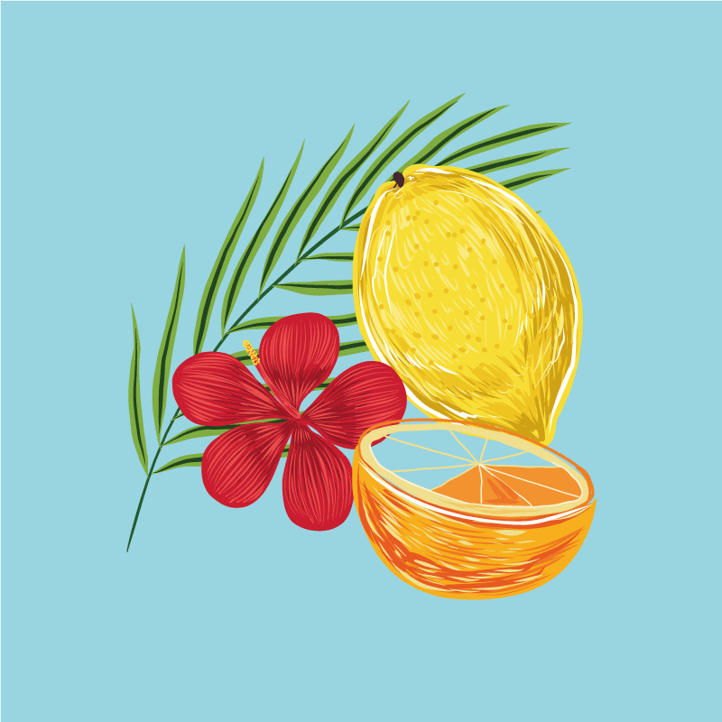 厨房宣传画：柔和柠檬水果设计 - TenStickers