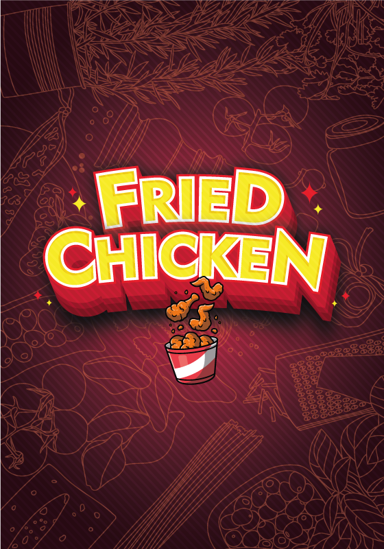 厨房宣传画：涂鸦风格的塔可炸鸡 - TenStickers