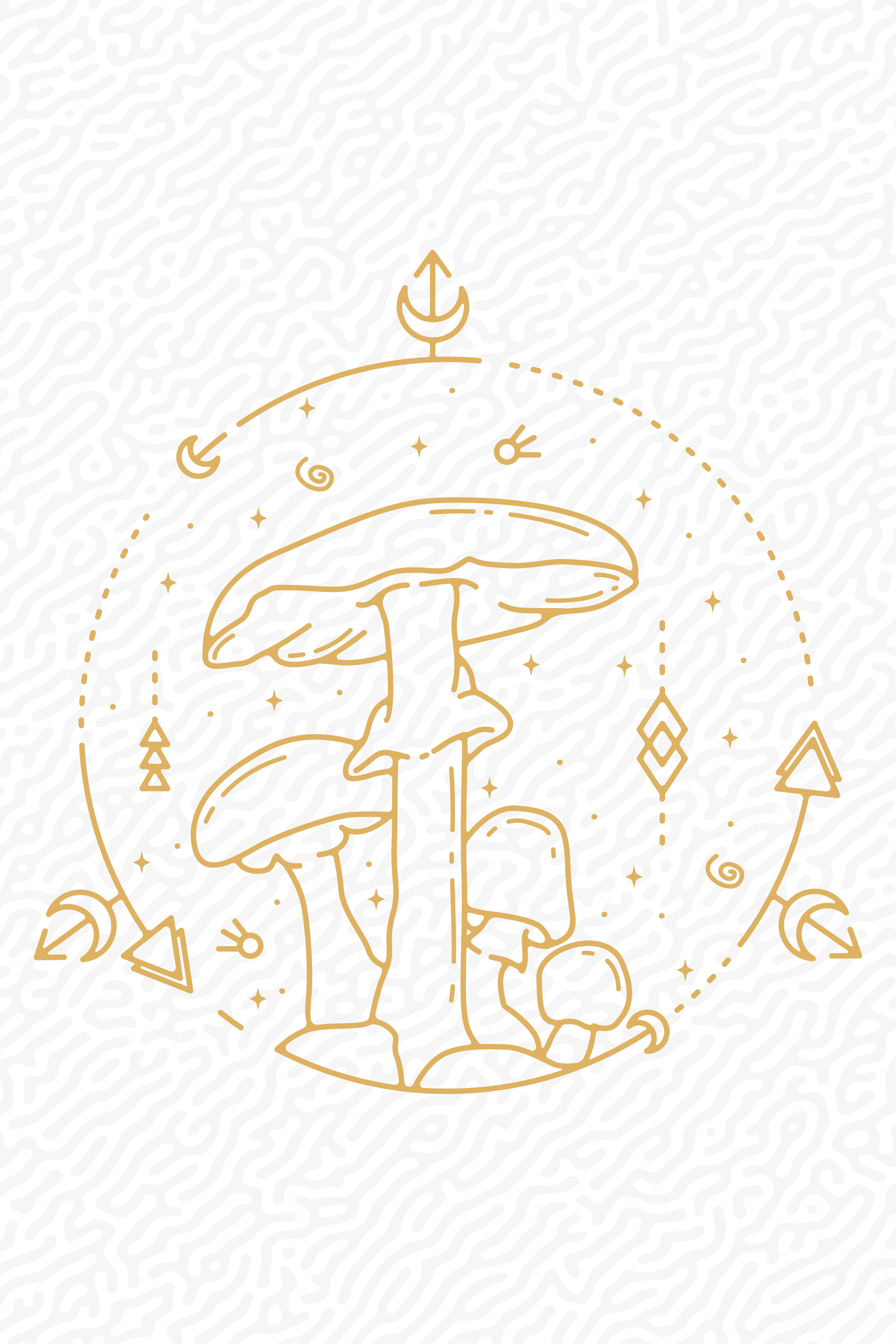 厨房宣传画几何蘑菇单线条设计 - TenStickers