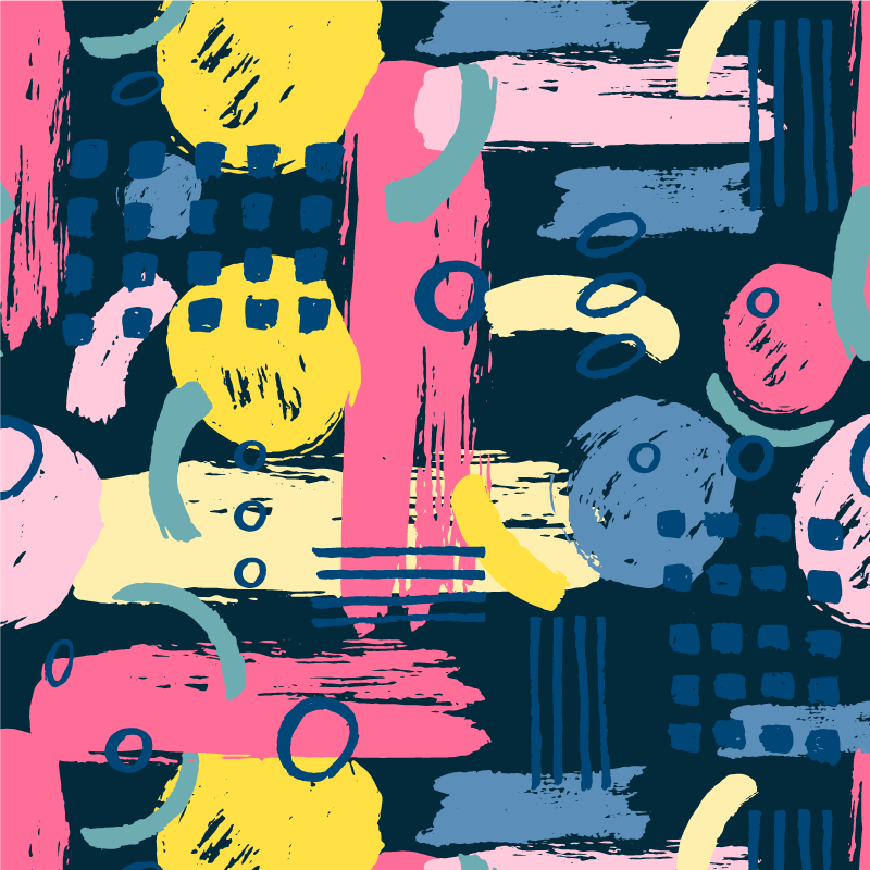 客厅海报色彩斑斓的抽象艺术 - TenStickers